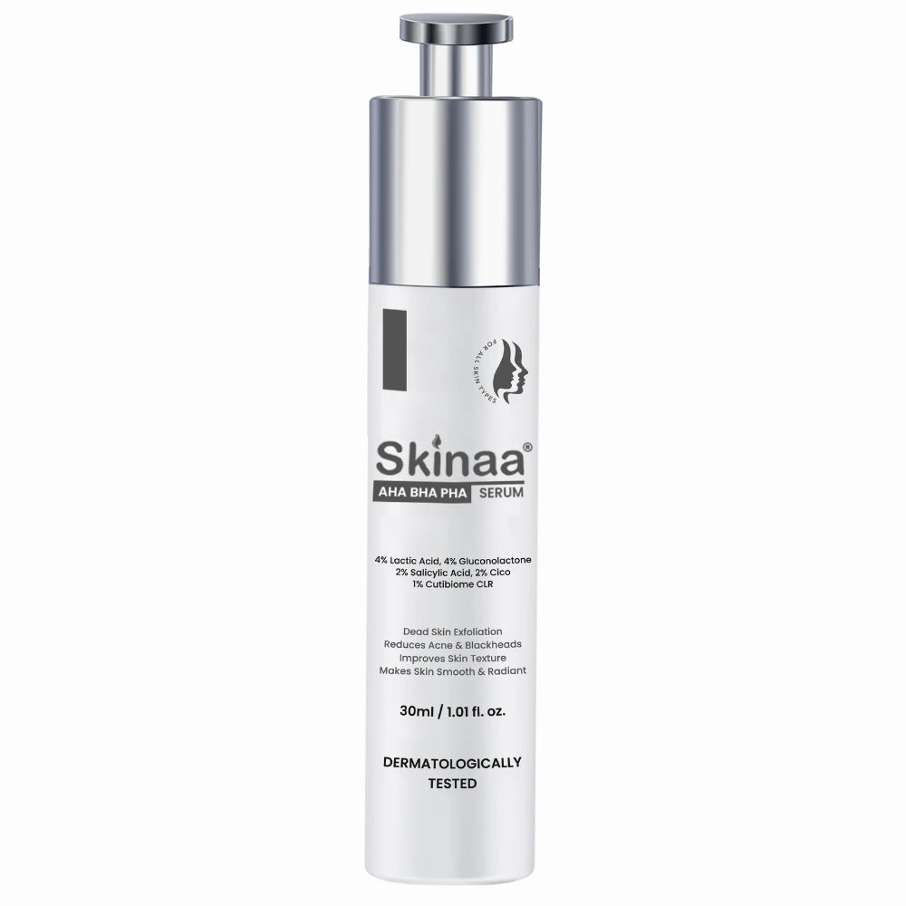 Skinaa AHA BHA PHA Gentle Exfoliating Serum | Acne & Blackhead Control | 30 ml