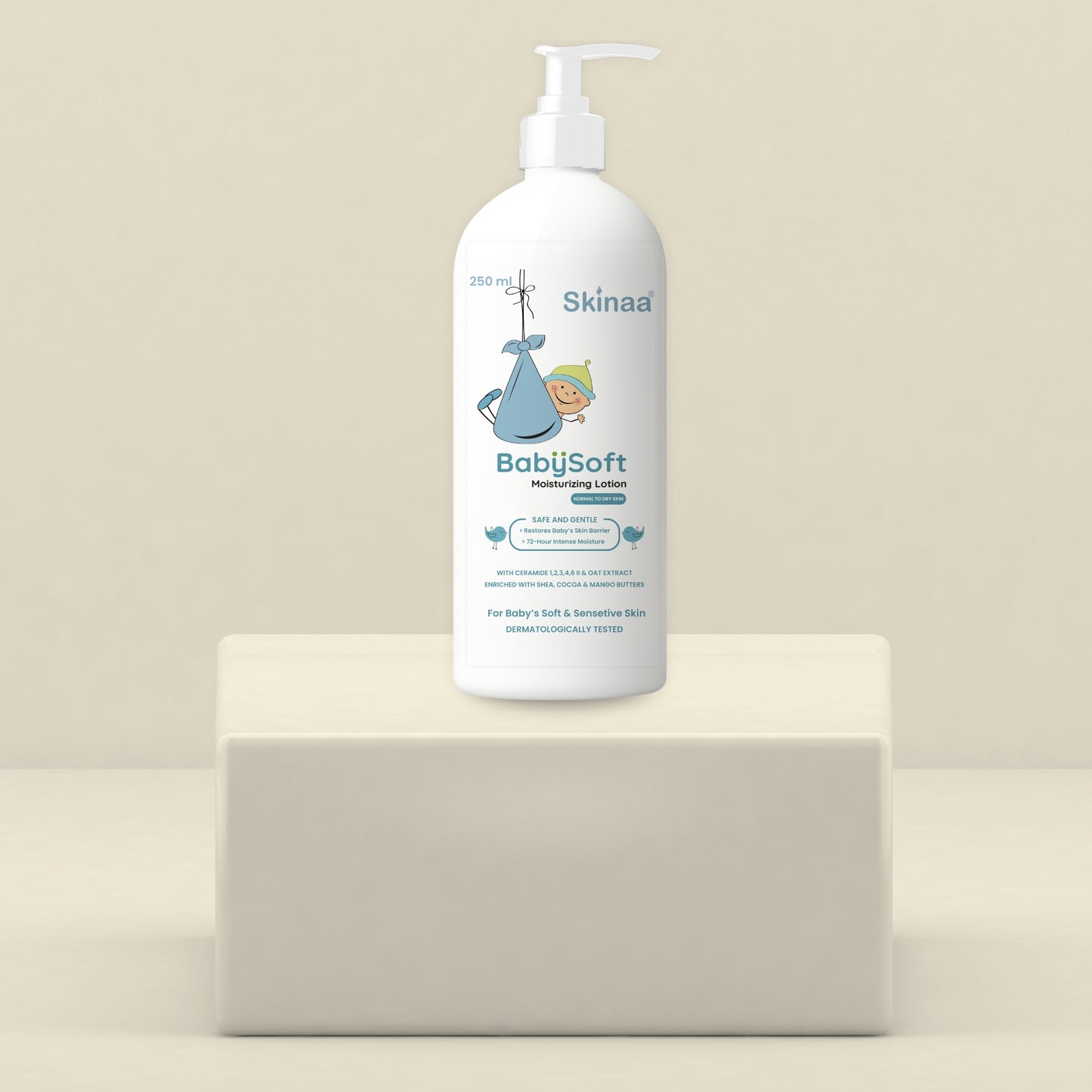 Skinaa BabySoft Baby Lotion with Ceramides & Oat Extract for Soft Baby Skin – 250 ml