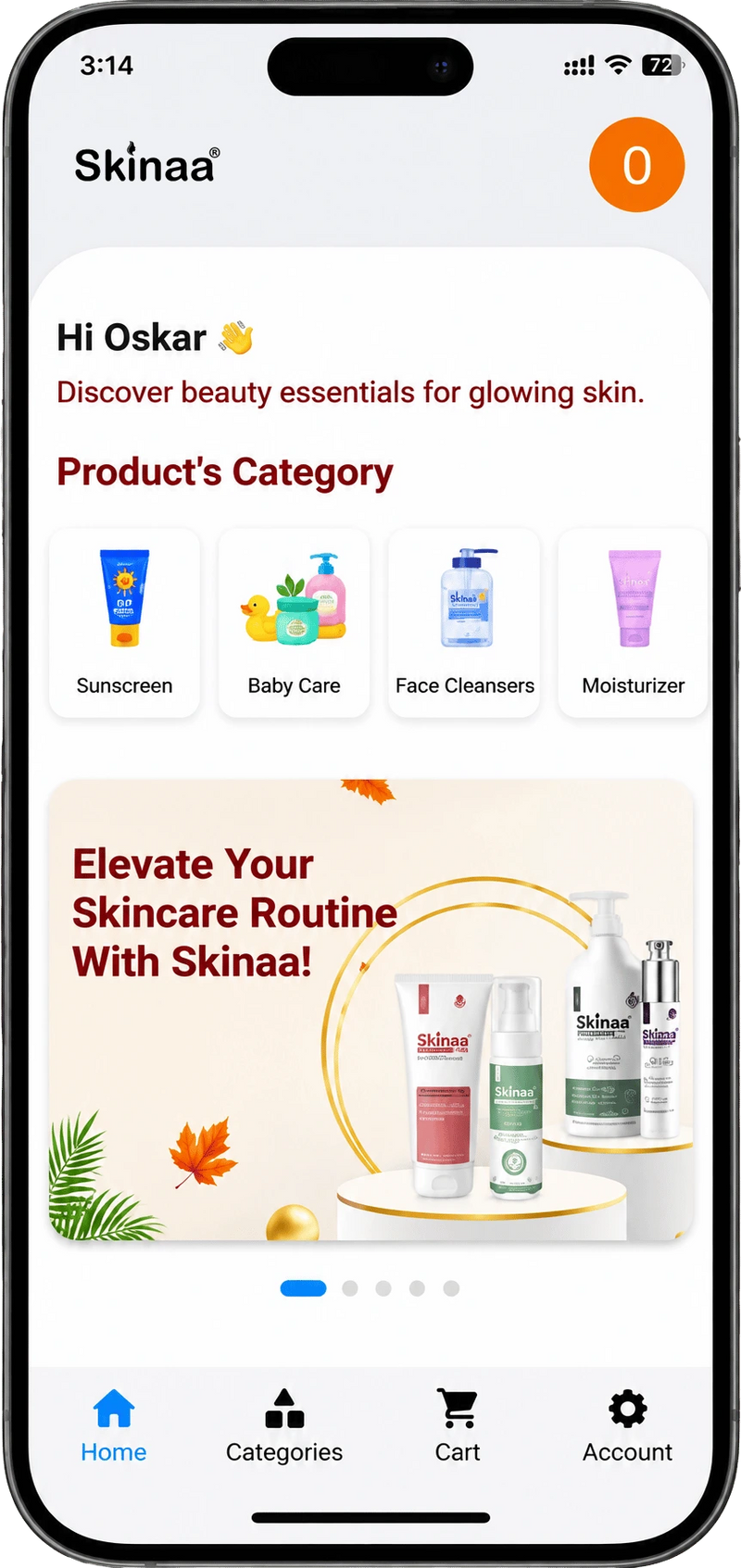 Shop faster on the SKINAA app