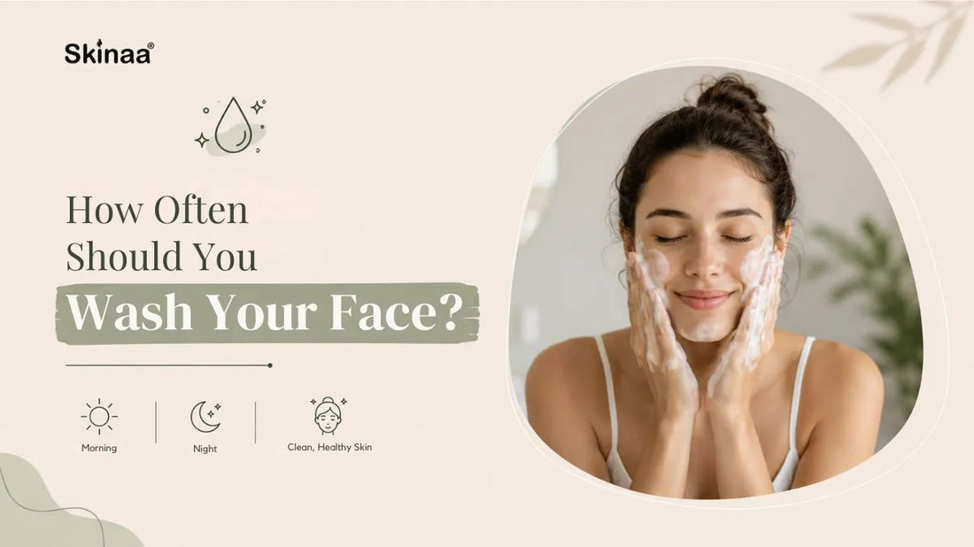 Woman washing face with gentle cleanser as part of healthy daily skincare routine for clear and hydrated skin