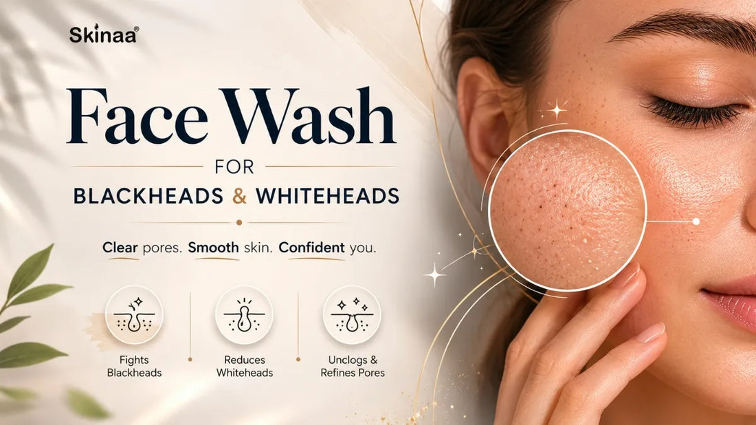 Face wash for blackheads and whiteheads to unclog pores and smooth skin.