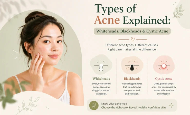 Types of Acne Explained: Whiteheads, Blackheads & Cystic Acne