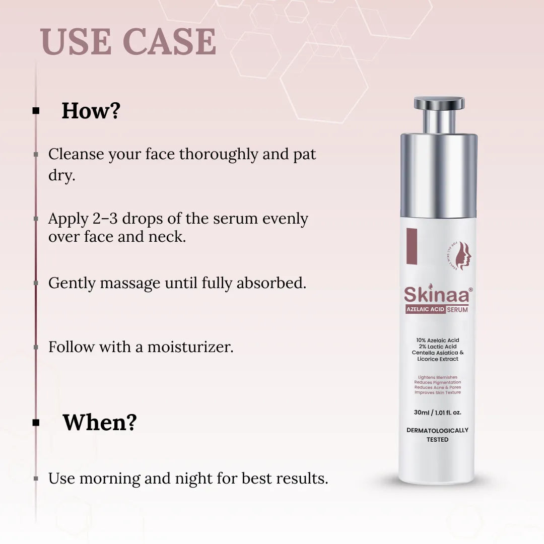 Skinaa 10% Azelaic Acid Serum | Pigmentation & Acne Control | 30 ml