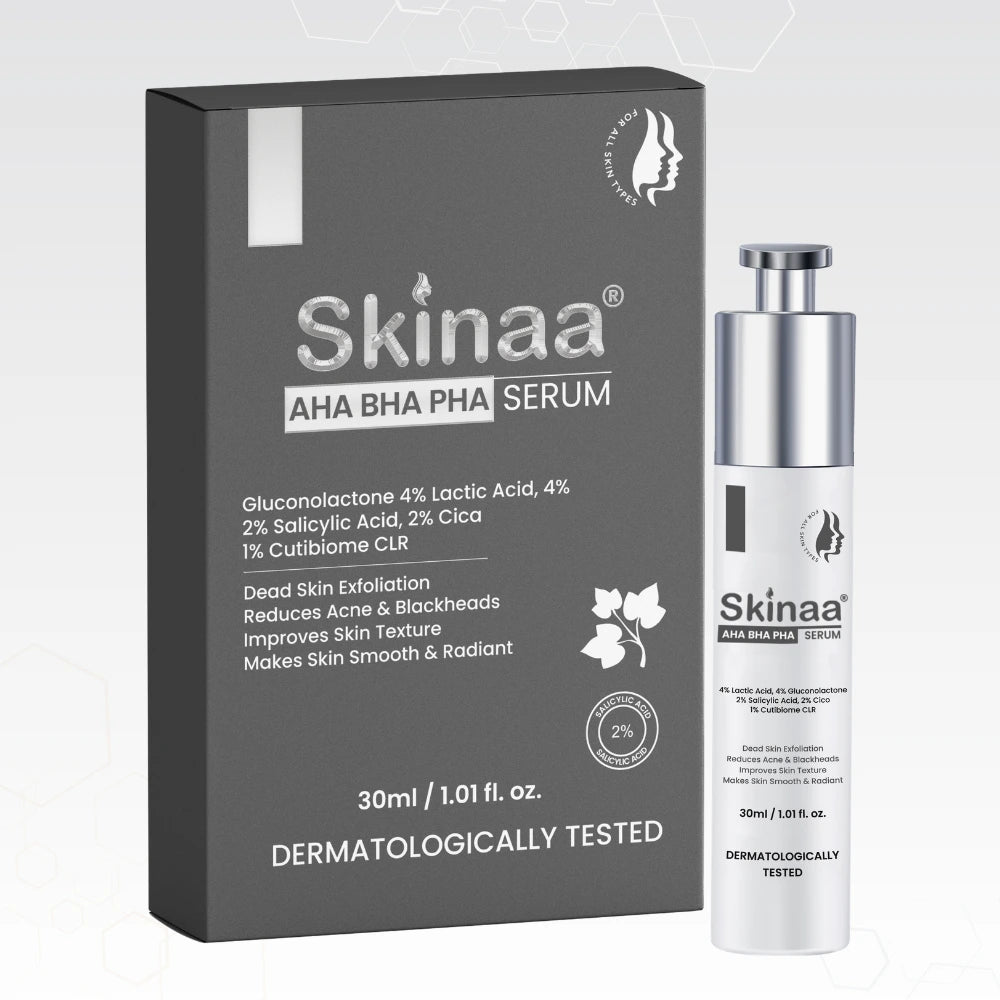 Skinaa AHA BHA PHA Gentle Exfoliating Serum | Acne & Blackhead Control | 30 ml
