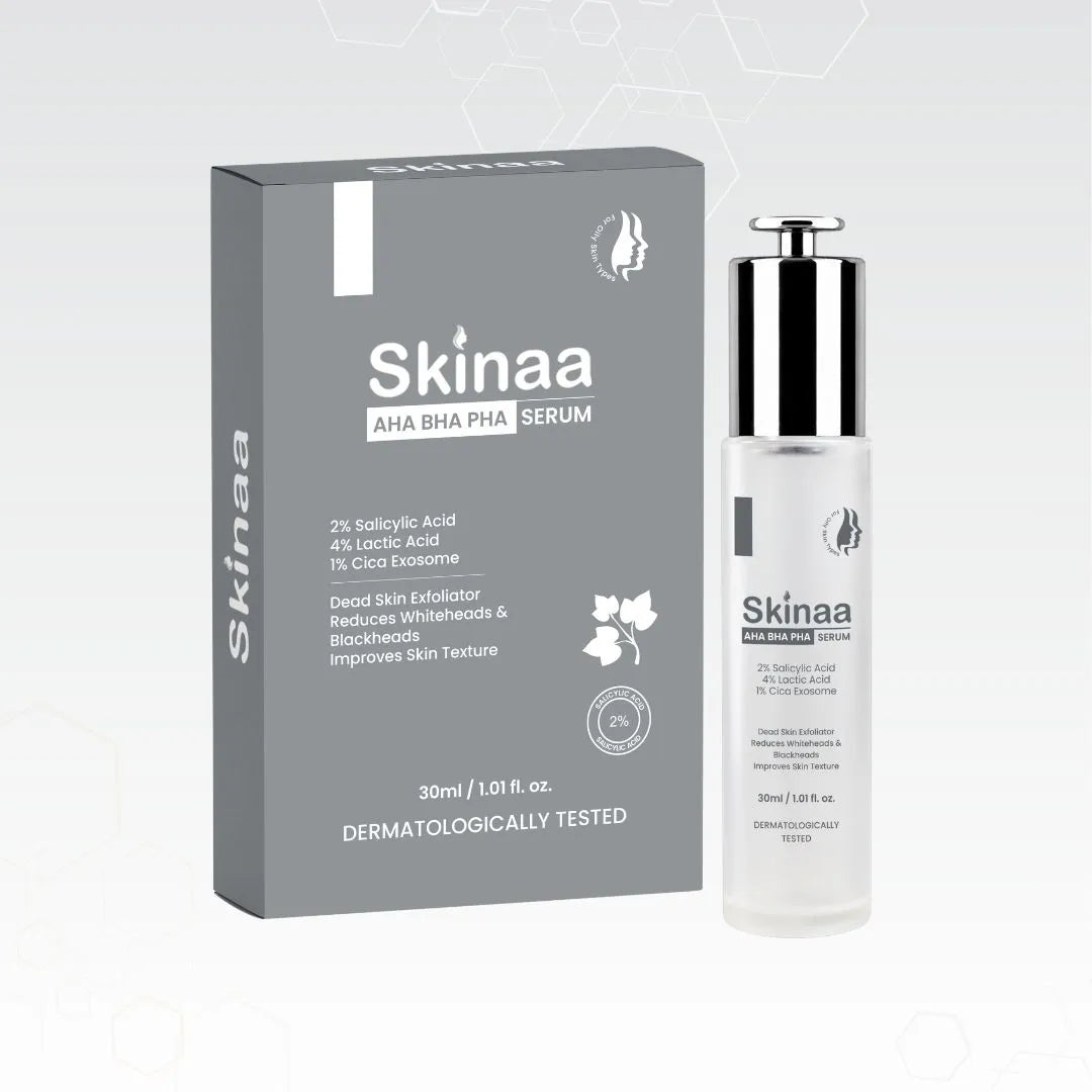 Skinaa AHA BHA PHA Gentle Exfoliating Serum | Acne & Blackhead Control | 30 ml