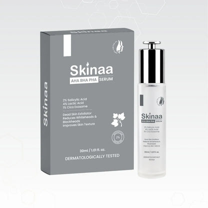 Skinaa AHA BHA PHA Gentle Exfoliating Serum | Acne & Blackhead Control | 30 ml