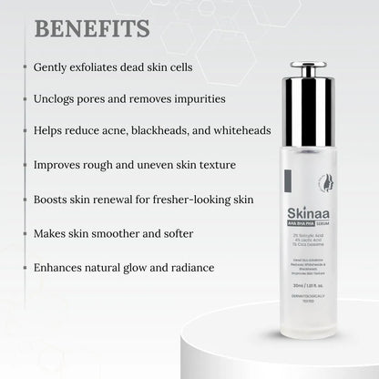 Skinaa AHA BHA PHA Gentle Exfoliating Serum | Acne & Blackhead Control | 30 ml