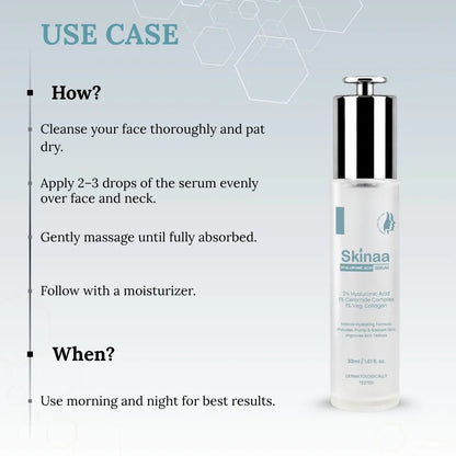 Skinaa 2% Hyaluronic Acid Serum for Deep Hydration & Plumping Face Serum | 30 ml