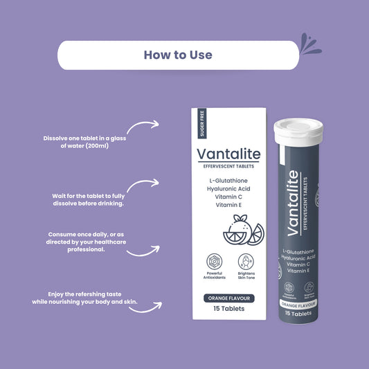 Skinaa Vantalite Effervescent Tablets – Orange Flavour | 15 Tablets
