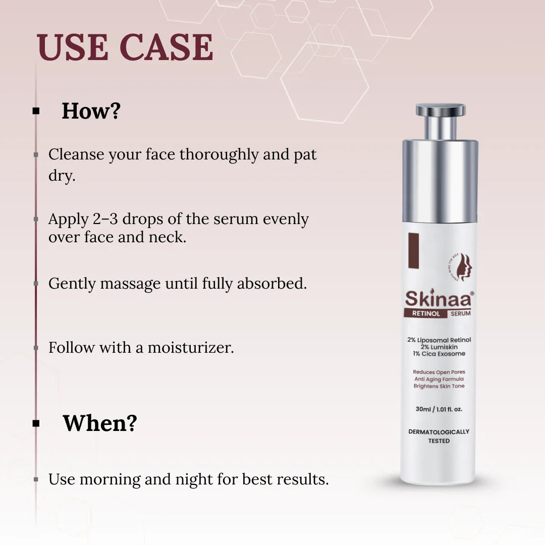 Skinaa Retinol Anti Aging Serum | Face Serum for Wrinkles, Fine Lines & Open Pores | 30 ml