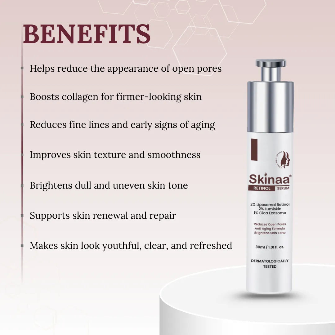 Skinaa Retinol Anti Aging Serum | Face Serum for Wrinkles, Fine Lines & Open Pores | 30 ml
