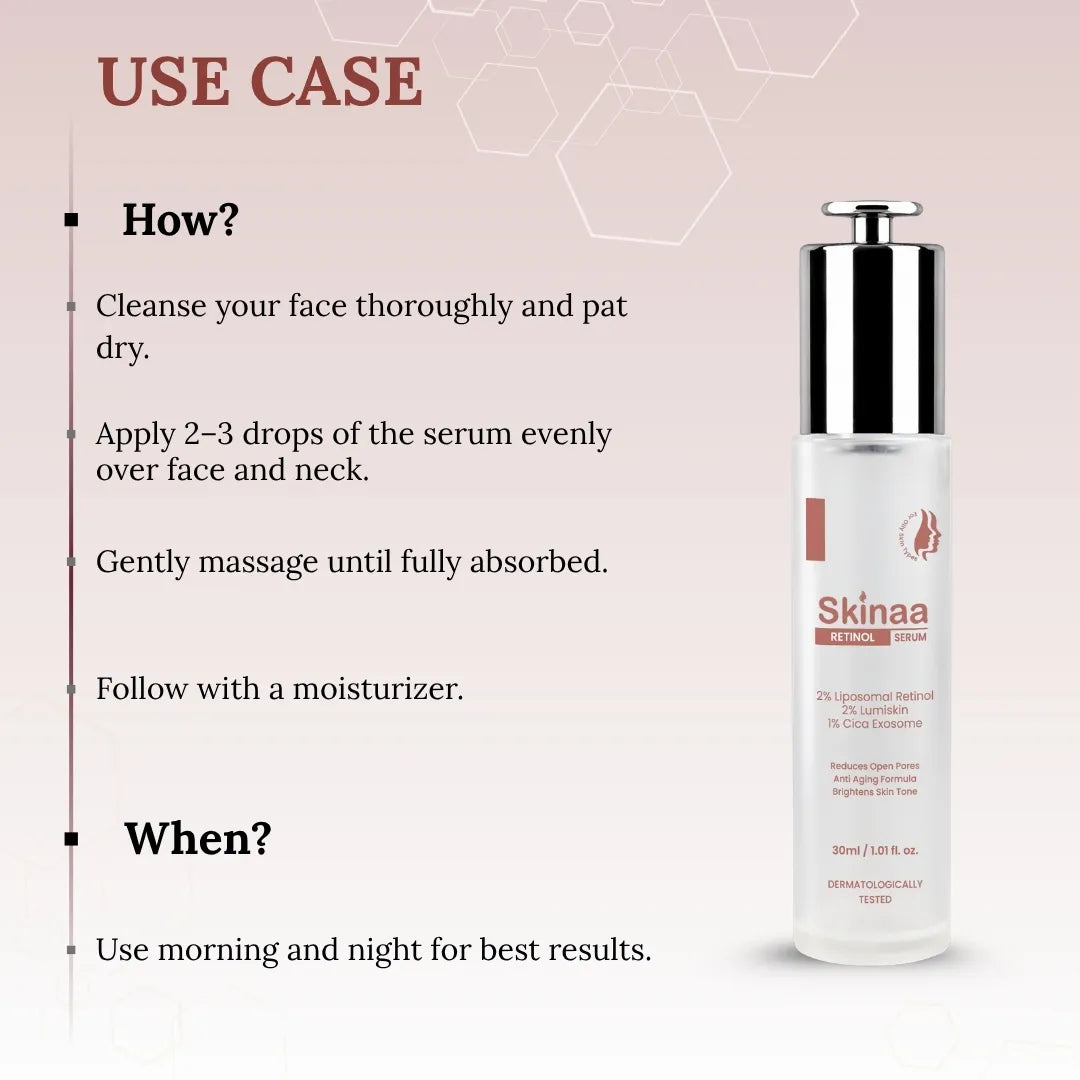 Skinaa Retinol Anti Aging Serum | Face Serum for Wrinkles, Fine Lines & Open Pores | 30 ml