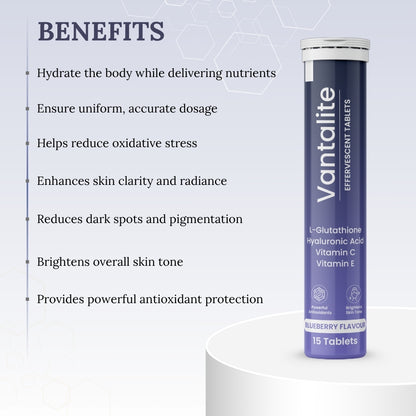 Skinaa Vantalite Effervescent Tablets – Blueberry Flavour | 15 Tablets