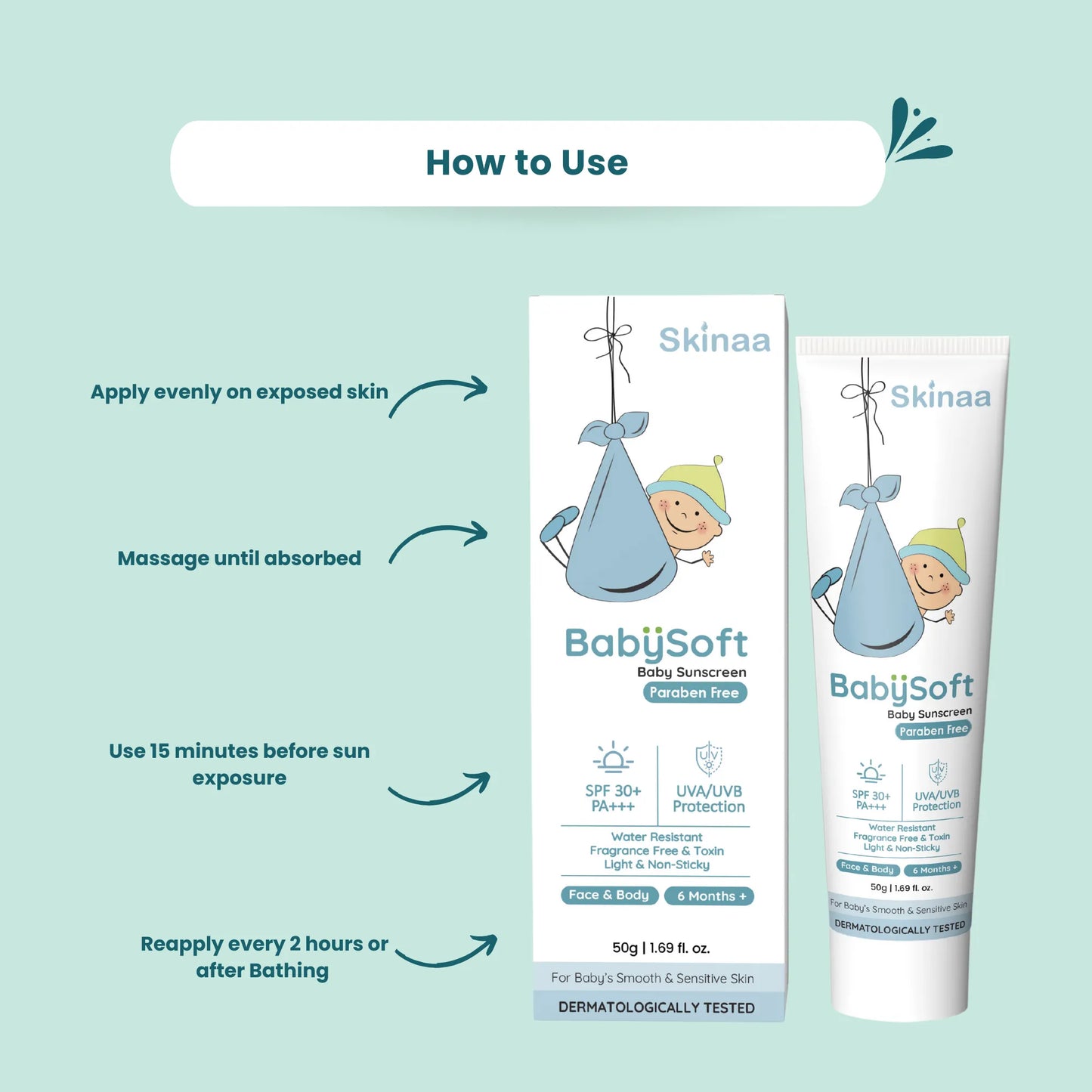 Skinaa Babysoft Baby Sunscreen Spf 30+ Pa+++