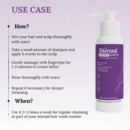 Skinaa Everyday Hair Growth Shampoo | Anti Hair Fall & Hair Strengthening | 200 ml