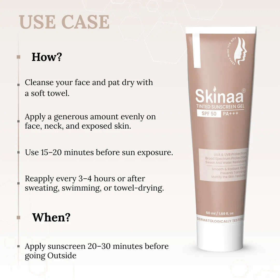 Skinaa Tinted Sunscreen Gel SPF50 PA+++