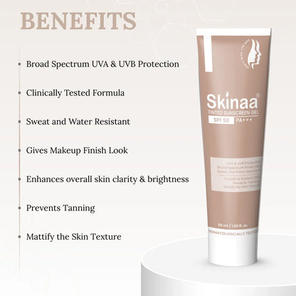 Skinaa Tinted Sunscreen Gel SPF50 PA+++
