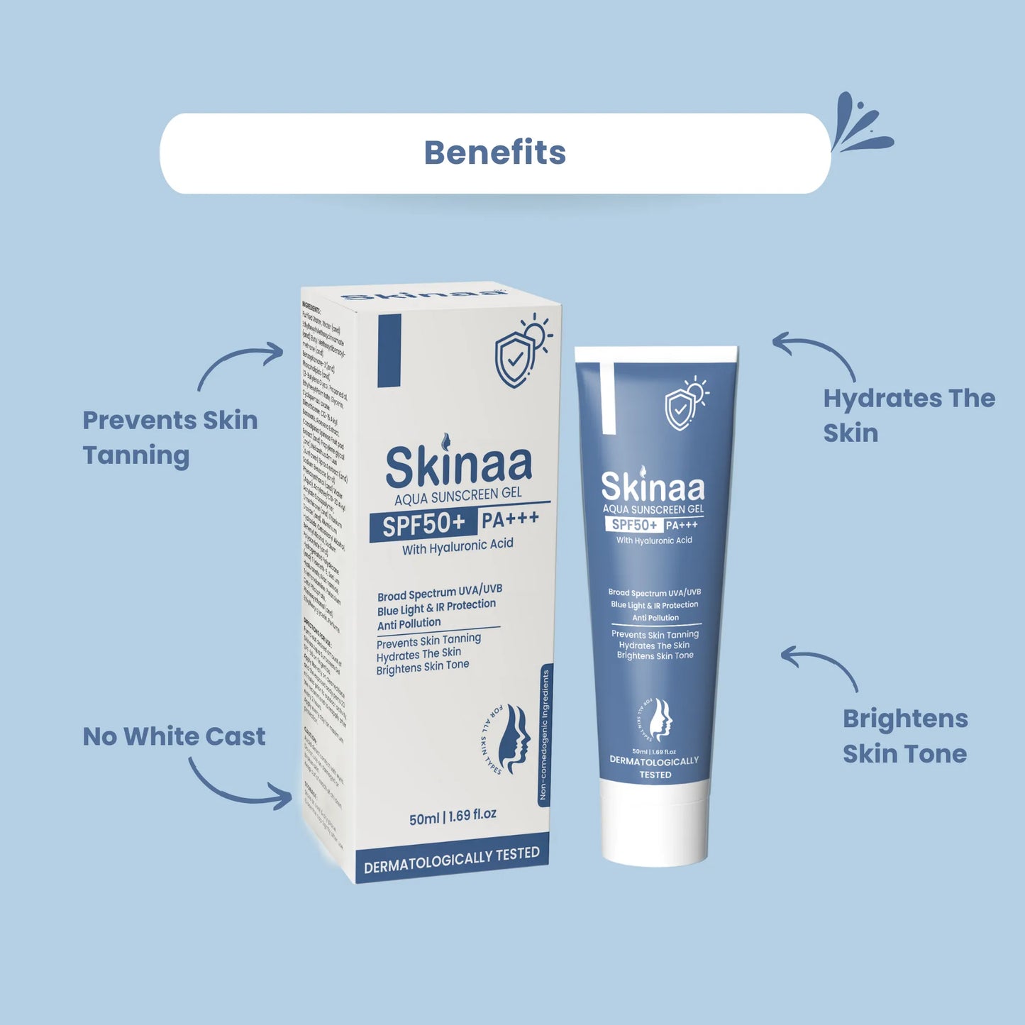 Skinaa Aqua Sunscreen Spf 50+ Pa+++