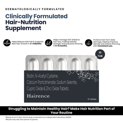 Hairence Biotin Tablets for Hair Growth and Anti- Grey Hair Formula | Pack of 3