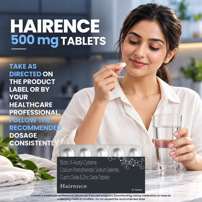 Hairence Biotin Tablets for Hair Growth and Anti- Grey Hair Formula | Pack of 3