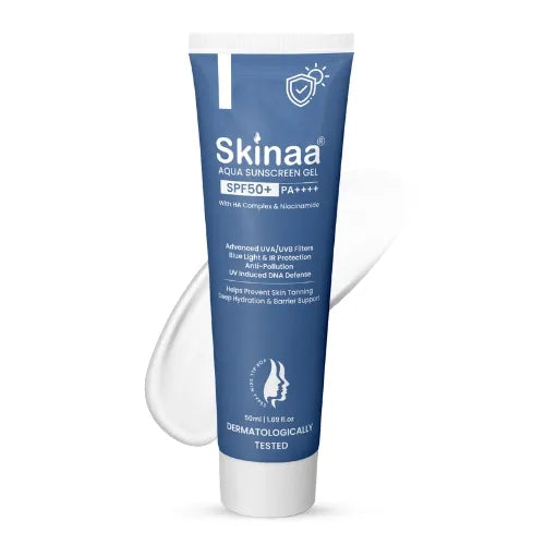 Skinaa Aqua SPF 50+ PA+++ Sunscreen Gel with Hyaluronic Acid | 50 ml