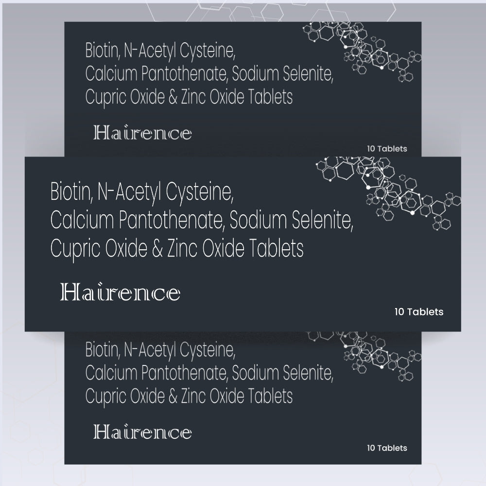 Hairence Biotin Tablets for Hair Growth and Anti- Grey Hair Formula | Pack of 3