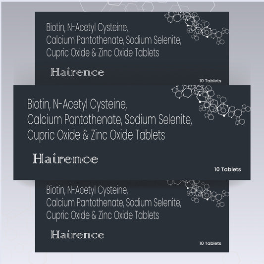 Hairence Biotin Tablets for Hair Growth and Anti- Grey Hair Formula | Pack of 3
