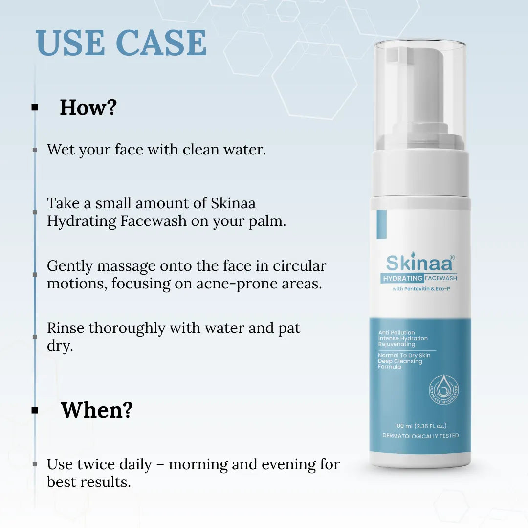 Skinaa Hydrating Face Wash with Pentavitin | Moisturizing Cleanser | 100ml