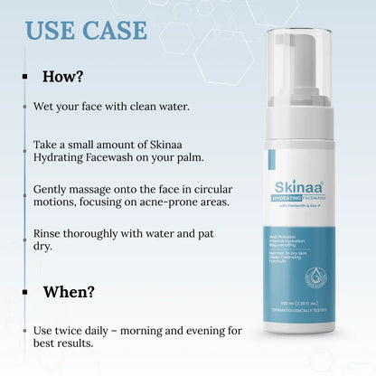 Skinaa Hydrating Face Wash with Pentavitin | Moisturizing Cleanser | 100ml