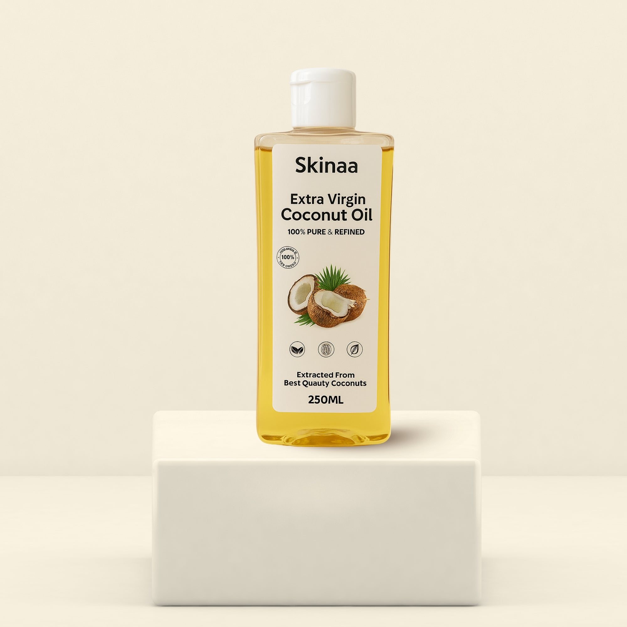 Skinaa Extra Virgin Coconut Oil, 100% Pure and Refined, 250ml
