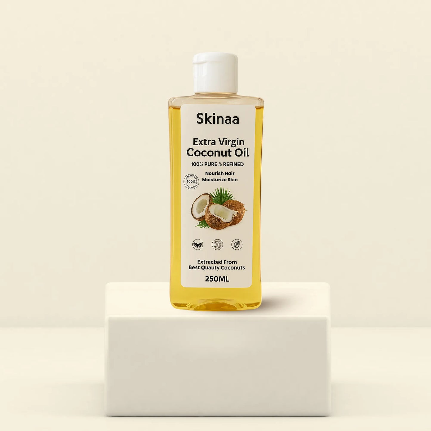 Skinaa Extra Virgin Coconut Oil, 100% Pure And Refined, 250ml