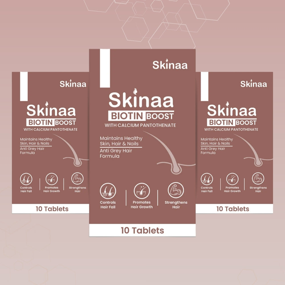 Skinaa Biotin Boost Tablets for Hair Growth & Hair Fall Control | Pack of 3