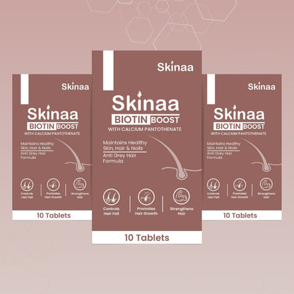 Skinaa Biotin Boost Tablets for Hair Growth & Hair Fall Control | Pack of 3