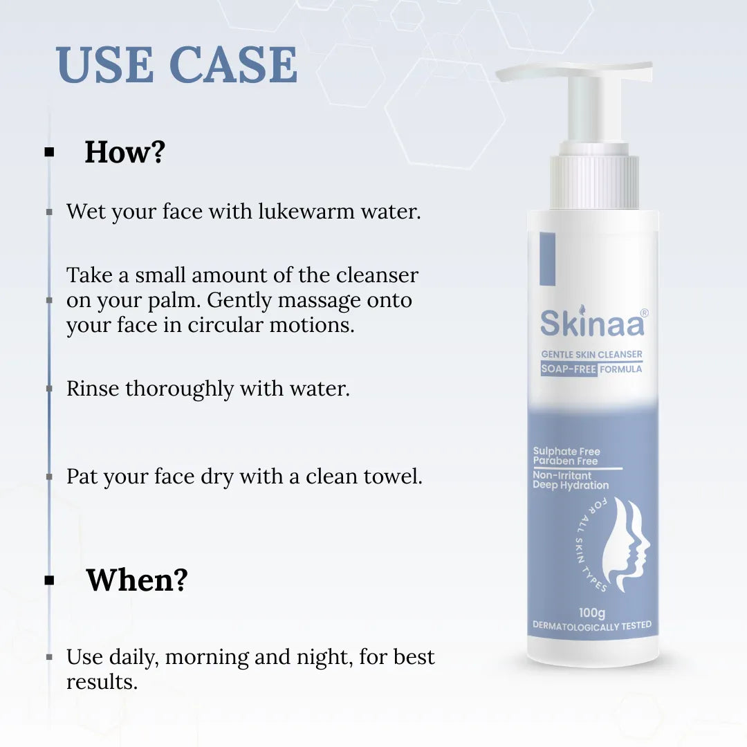 Skinaa Hydrating Gentle Face Cleanser | Soap-Free Formula for Sensitive Skin | 100g