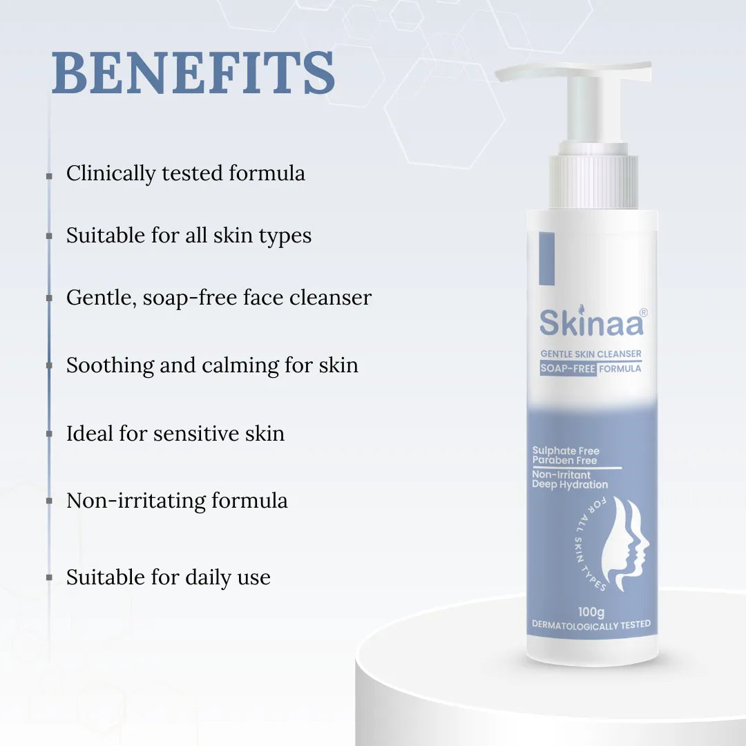 Skinaa Hydrating Gentle Face Cleanser | Soap-Free Formula for Sensitive Skin | 100g