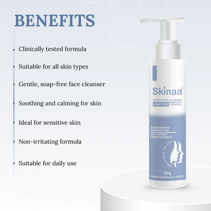 Skinaa Hydrating Gentle Face Cleanser | Soap-Free Formula for Sensitive Skin | 100g
