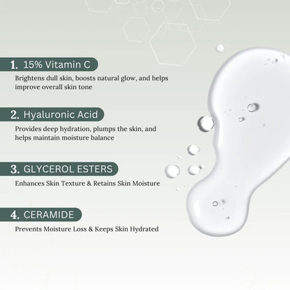 Skinaa Vitamin C Serum 15% | Brightening & Anti-Aging Face Serum for Glowing Skin | 30 ml