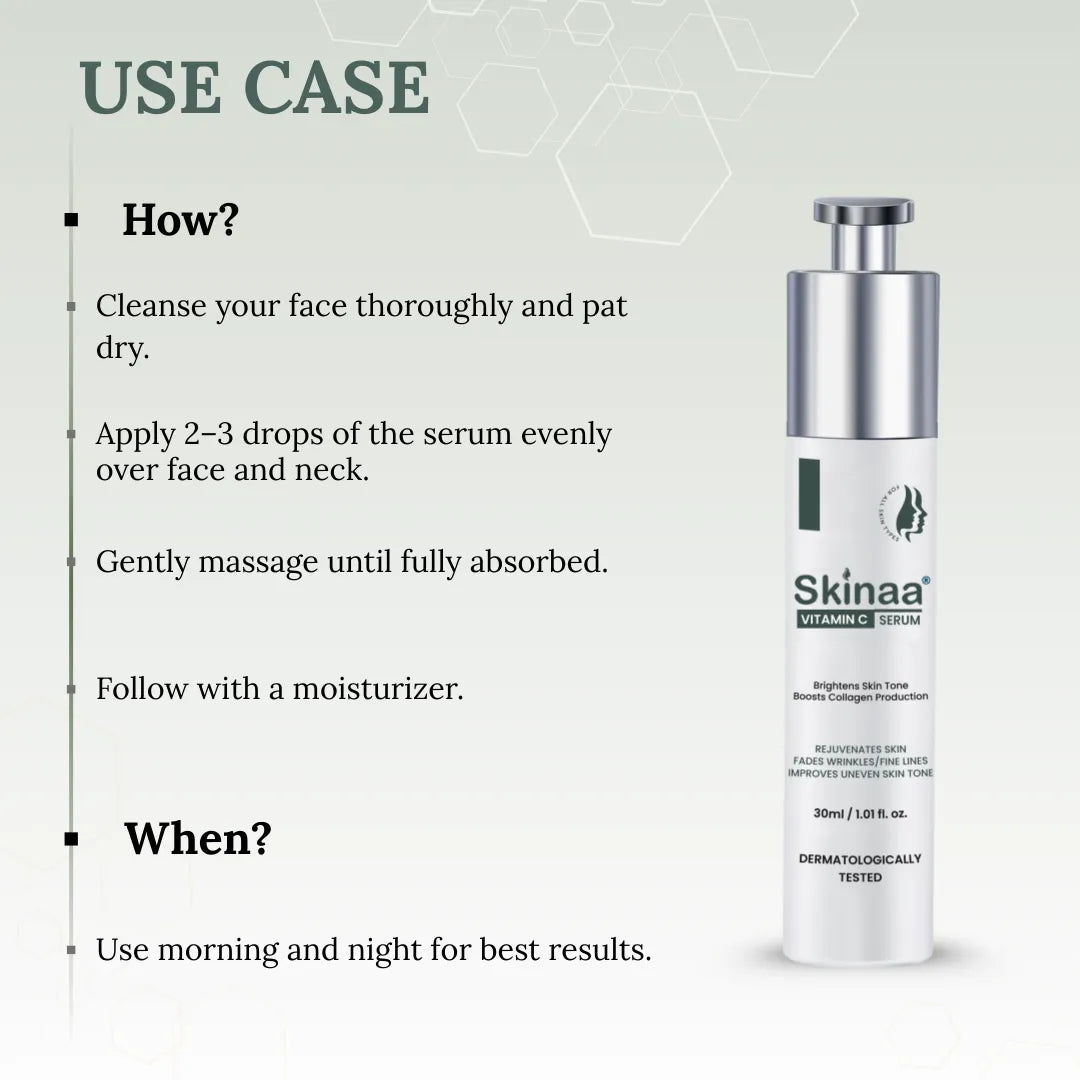 Skinaa Vitamin C Serum 15% | Brightening & Anti-Aging Face Serum for Glowing Skin | 30 ml