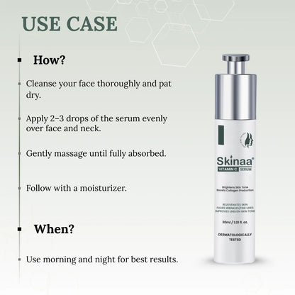 Skinaa Vitamin C Serum 15% | Brightening & Anti-Aging Face Serum for Glowing Skin | 30 ml