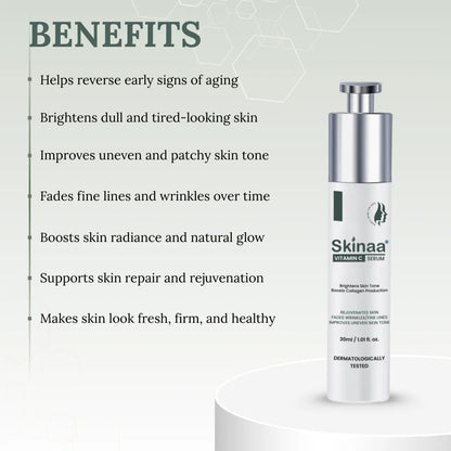 Skinaa Vitamin C Serum 15% | Brightening & Anti-Aging Face Serum for Glowing Skin | 30 ml