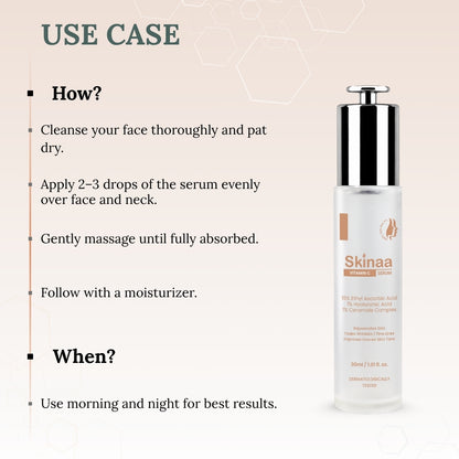 Skinaa Vitamin C Serum 15% | Brightening & Anti-Aging Face Serum for Glowing Skin | 30 ml