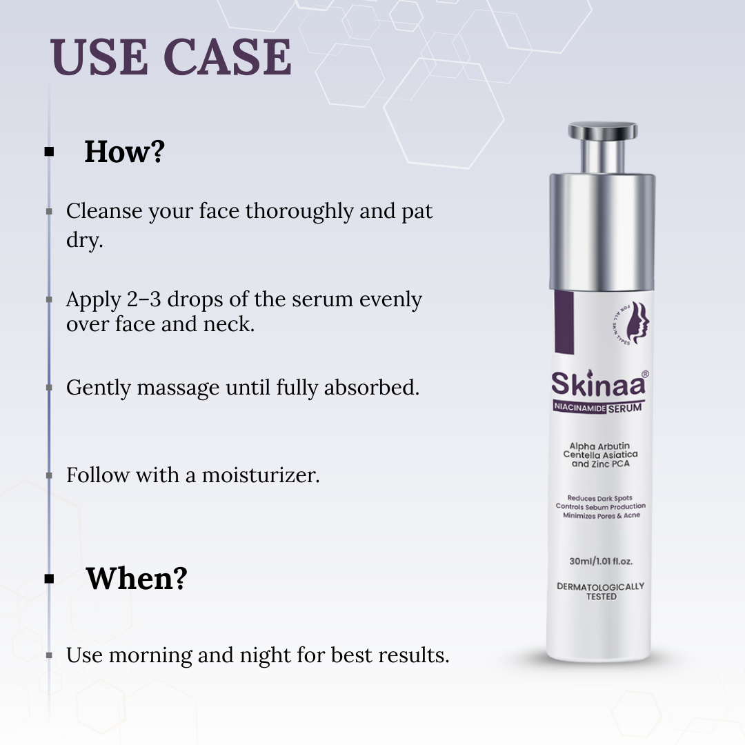 Skinaa 10% Niacinamide Face Serum | Acne Control & Pore Minimizing Serum for Clear Skin | 30 ml