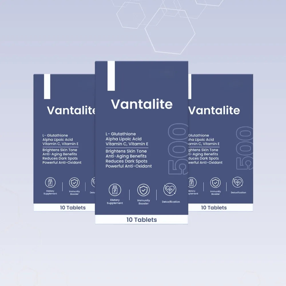 Vantalite L-Glutathione 500 mg Tablets | 10 Tabs | Pack of 3