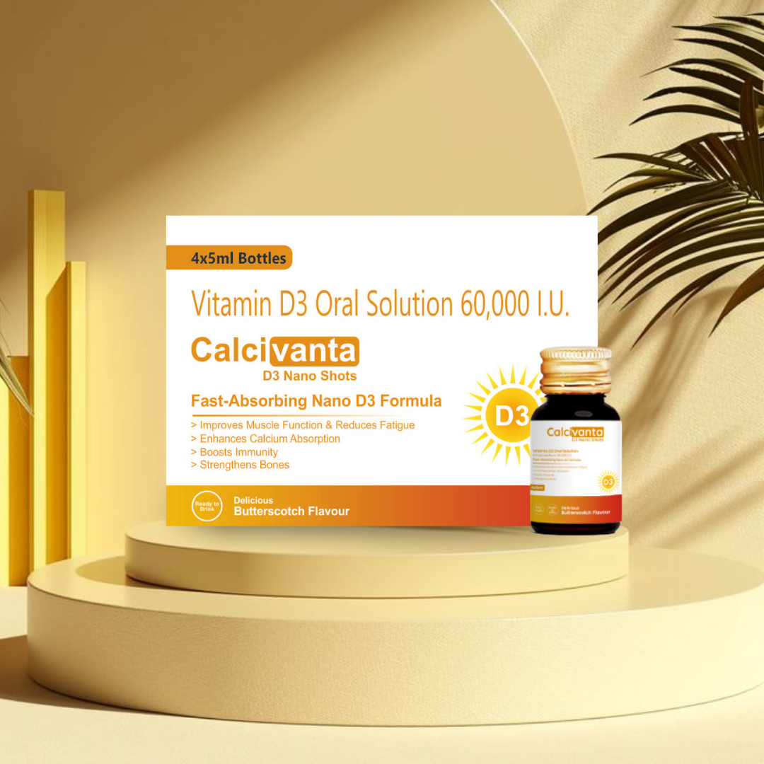 Calcivanta Vitamin D3 60000 IU Nano Shots Oral Solution for Bone Strength