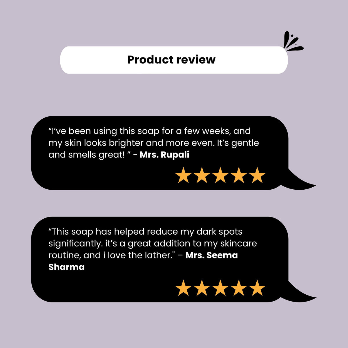 Customer reviews of Skinaa Skin Lightening Soap with Glutathione and Kojic Acid – praised for brightening skin, reducing dark spots, gentle cleansing, and pleasant fragrance