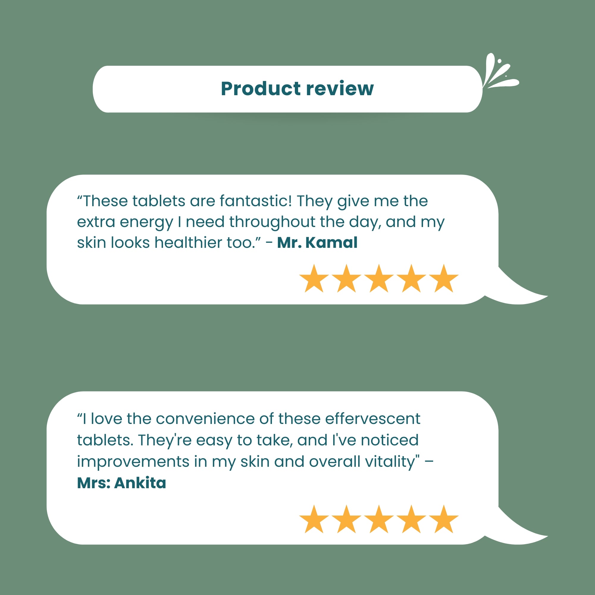 Customer reviews of Skinaa Vantalite 250mg Tablets – praised for boosting energy, improving skin health, and being easy to take daily supplement