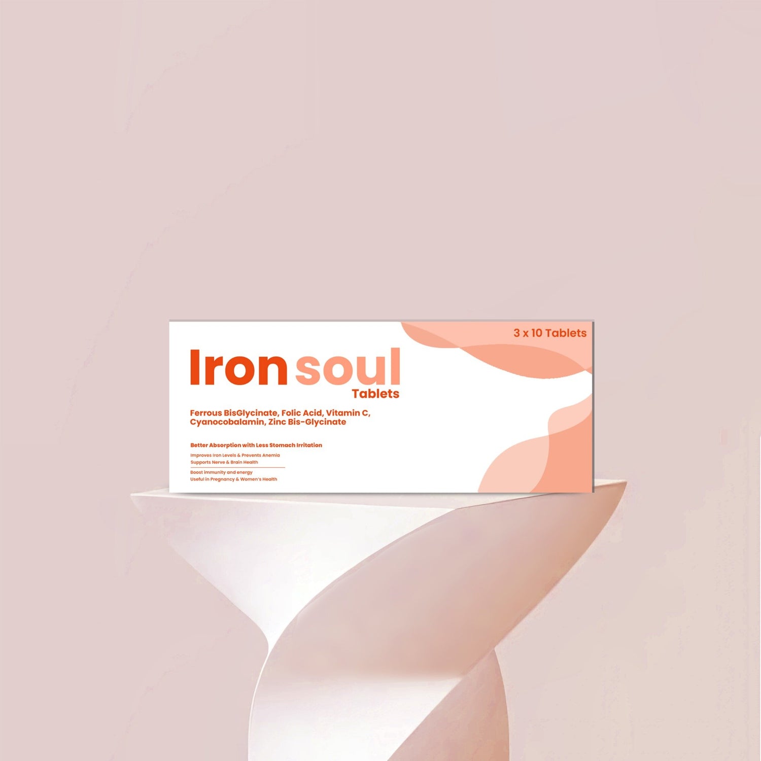 Skinaa Ironsoul Iron Tablets with Ferrous Bisglycinate Folic Acid and Vitamin C