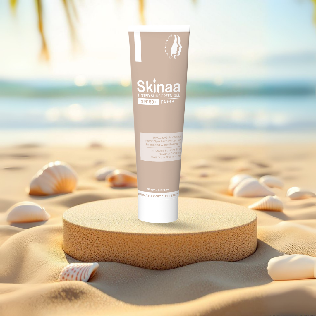 Skinaa Tinted Sunscreen Gel SPF 50 PA+++ Broad Spectrum Face Sunscreen