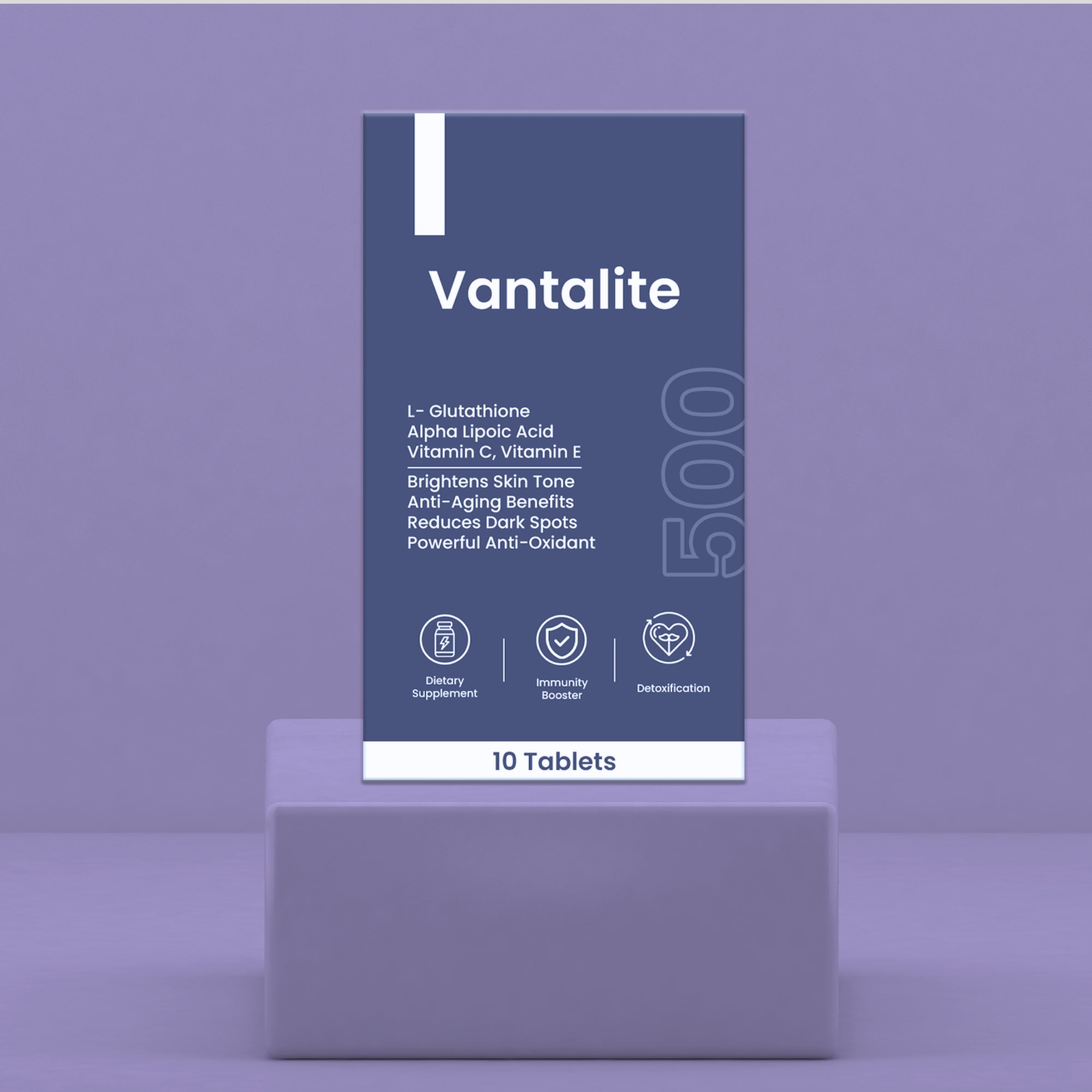 Skinaa Vantalite Tablets with L-Glutathione, Alpha Lipoic Acid, Vitamin C & E for skin brightening, anti-aging, and reducing dark spots – 10 tablets pack